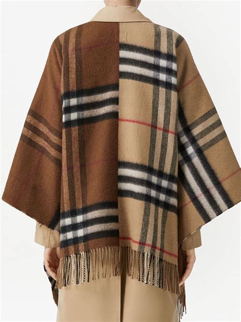 burberry fringe cape|burberry check cape.